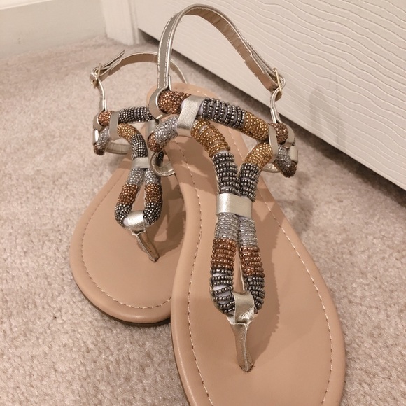 Beaded Flat Sandal - Picture 1 of 2
